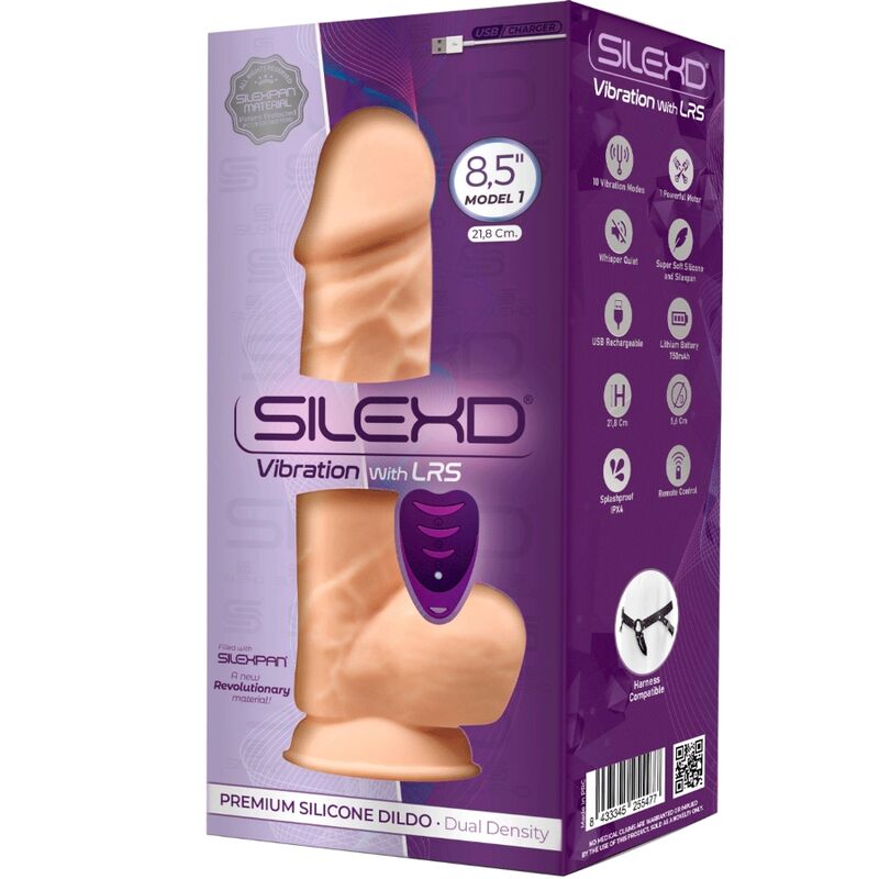 SILEXD - MODELO 1 VIBRADOR DE PÊNIS REALÍSTICO SILICONE PREMIUM SILEXPAN CONTROLE REMOTO 21.8 CM - Toys "n" Us