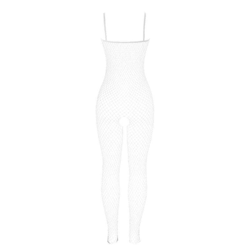 SUBBLIME - 951740 BODYSTOCKING WHITE FISHNET CROTCHLESS WITH BOWS ONE SIZE - Toys "n" Us