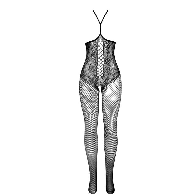 SUBBLIME - 951849 OPEN CUP FISHNET BODYSTOCKING AND HALTER NECK BLACK ONE SIZE - Toys "n" Us