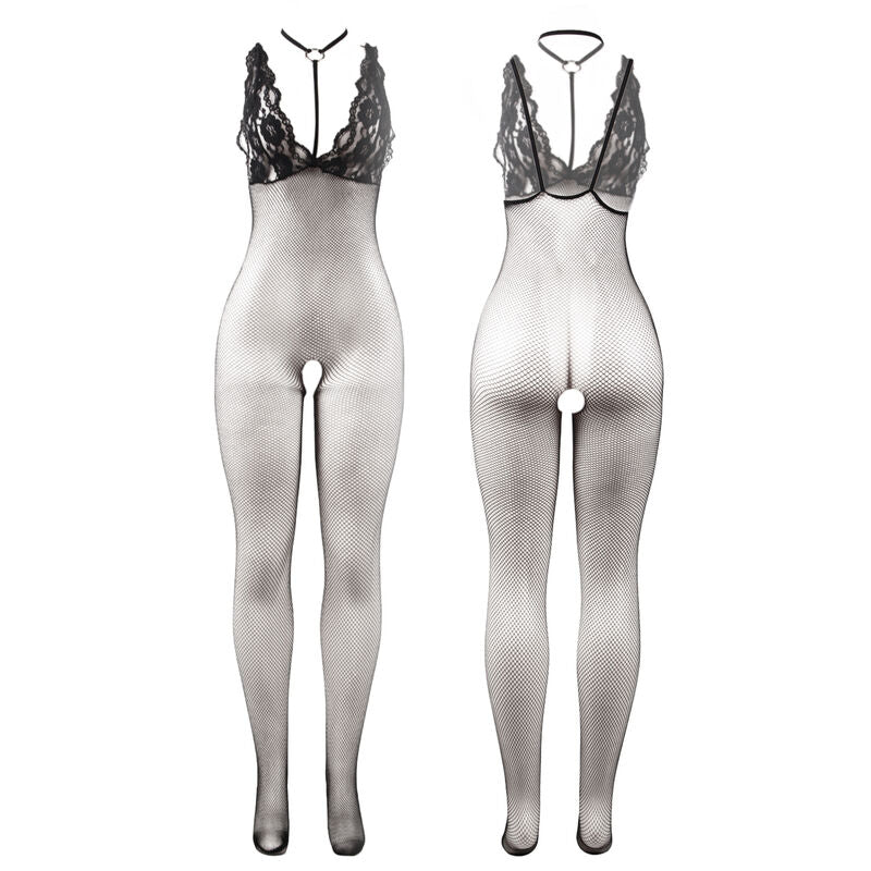 SUBBLIME - 951993 BLACK TRANSPARENT FISHNET CROTCHLESS BODYSTOCKING ONE SIZE - Toys "n" Us