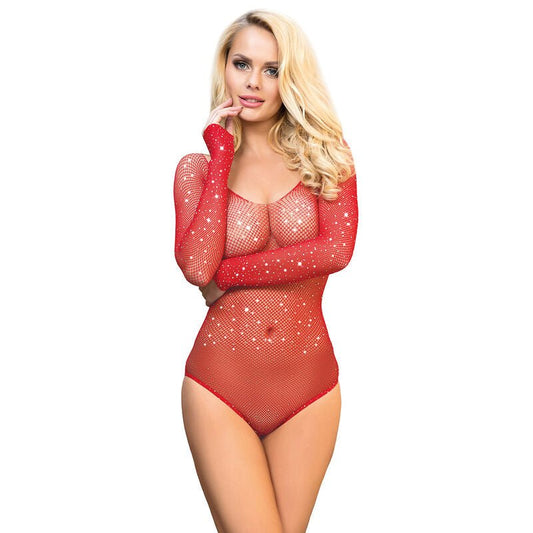 SUBBLIME - 952303 SHINY GRILL BODY WITH OFF SHOULDERS LONG SLEEVE RED ONE SIZE - Toys "n" Us