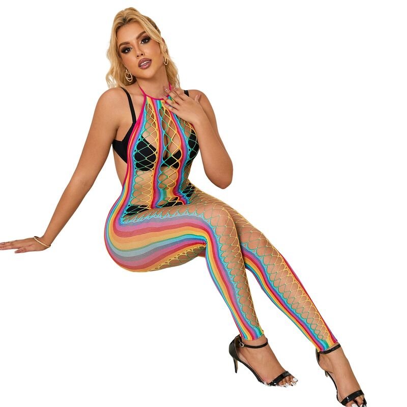 SUBBLIME - 952358 RAINBOW HALTER NECK FISHNET DRESS ONE SIZE - Toys "n" Us