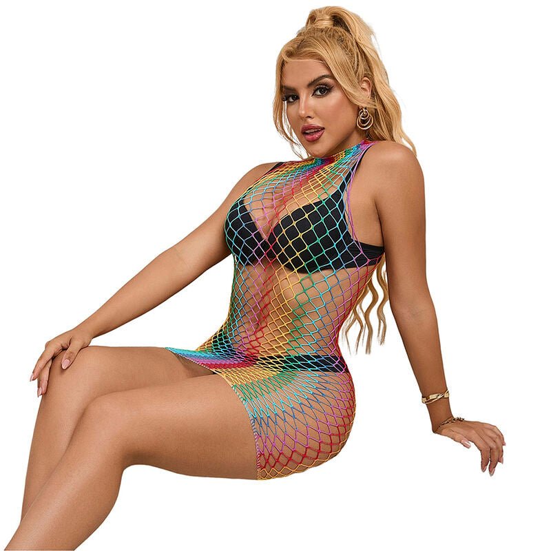 SUBBLIME - 952433 RAINBOW HIGH NECK SLEEVELESS FISHNET DRESS ONE SIZE - Toys "n" Us