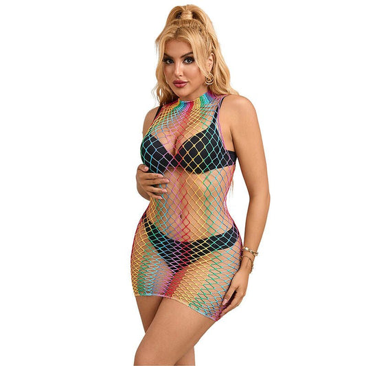 SUBBLIME - 952433 RAINBOW HIGH NECK SLEEVELESS FISHNET DRESS ONE SIZE - Toys "n" Us
