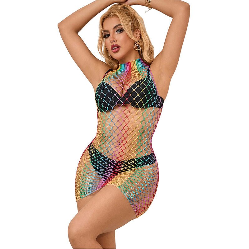 SUBBLIME - 952433 RAINBOW HIGH NECK SLEEVELESS FISHNET DRESS ONE SIZE - Toys "n" Us
