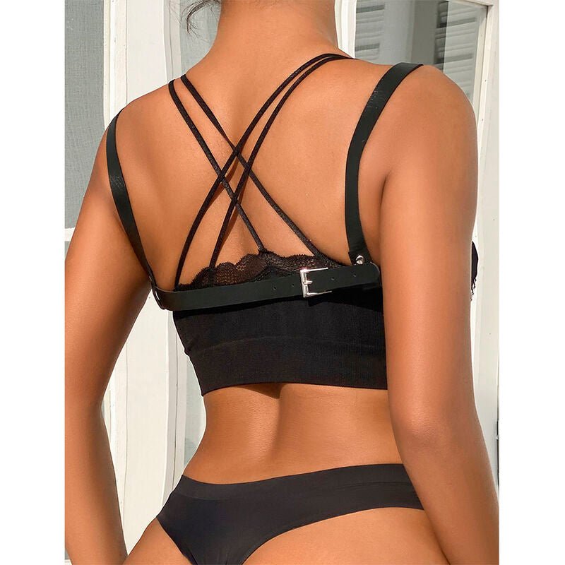 SUBBLIME - 953713 PUNK BONDAGE BELT METAL BUCKLE BLACK ONE SIZE - Toys "n" Us