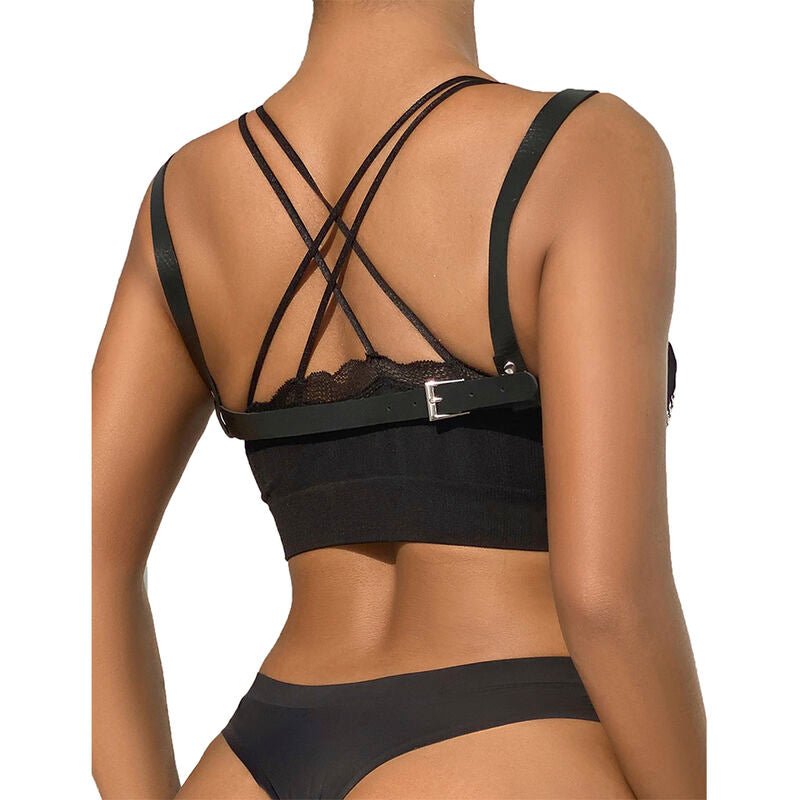 SUBBLIME - 953713 PUNK BONDAGE BELT METAL BUCKLE BLACK ONE SIZE - Toys "n" Us
