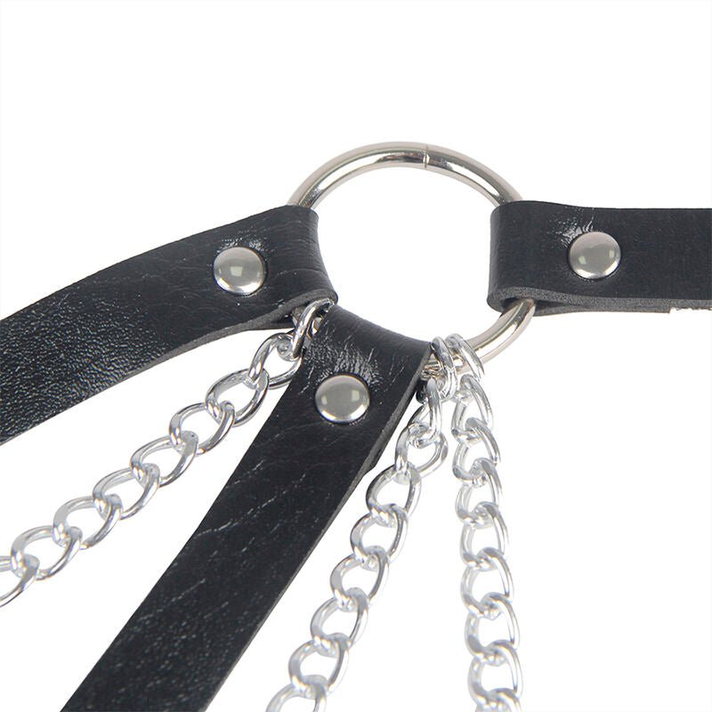 SUBBLIME - 953713 PUNK BONDAGE BELT METAL BUCKLE BLACK ONE SIZE - Toys "n" Us