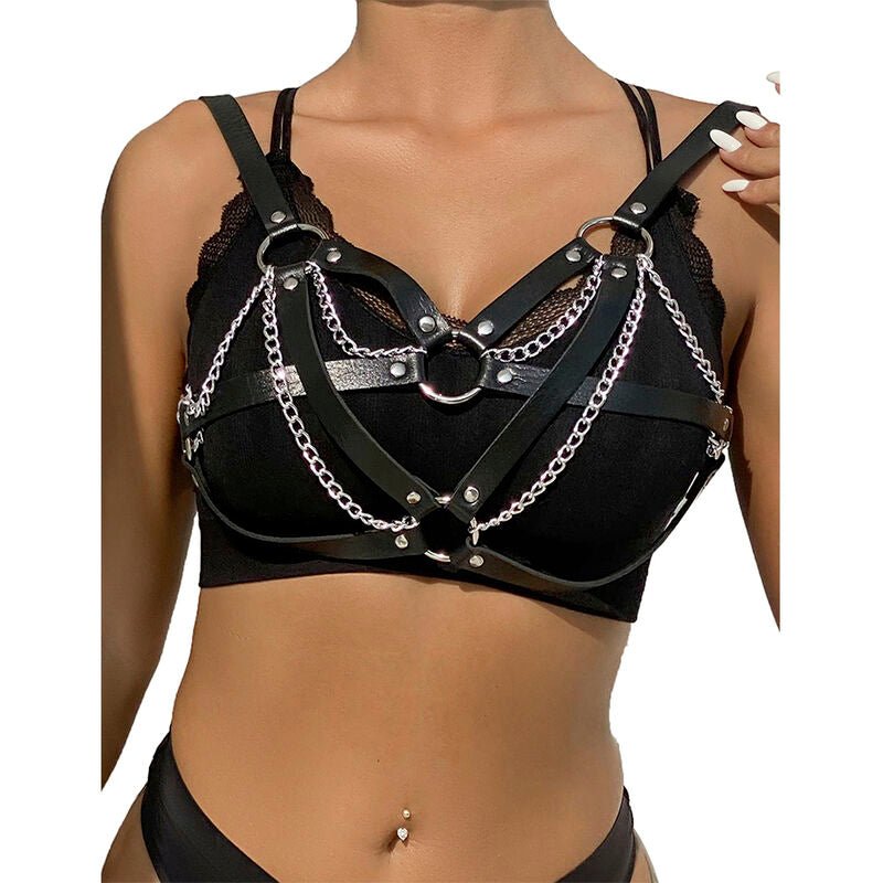 SUBBLIME - 953713 PUNK BONDAGE BELT METAL BUCKLE BLACK ONE SIZE - Toys "n" Us