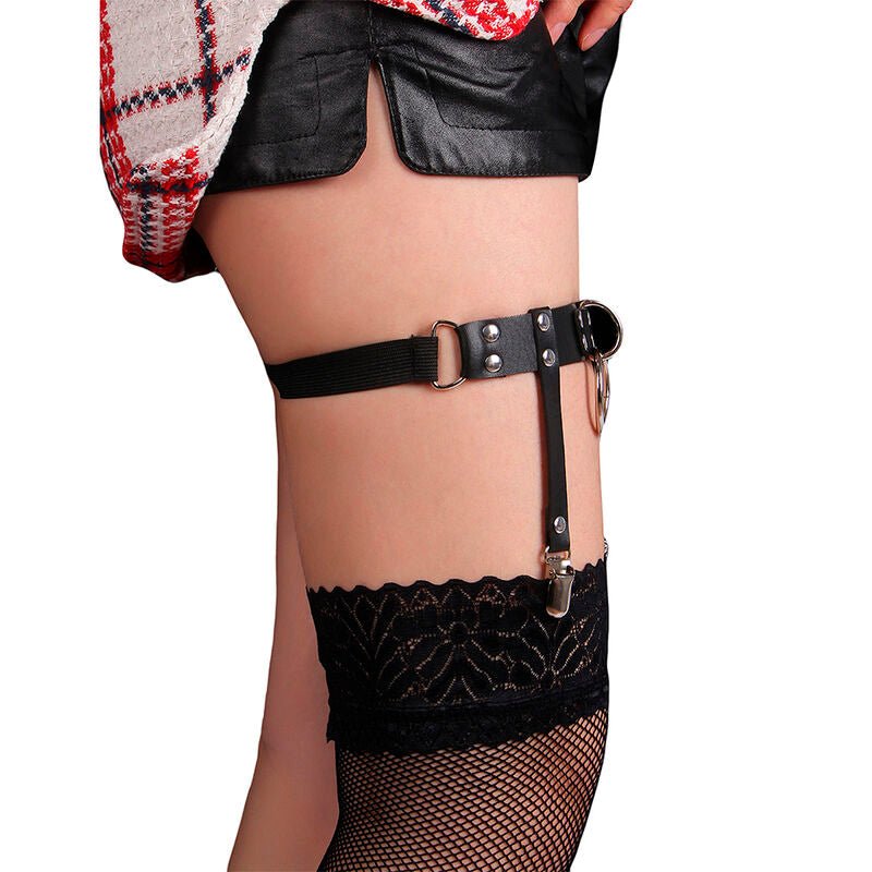 SUBBLIME - 953744 ADJUSTABLE LEATHER PUNK GARTER BLACK ONE SIZE - Toys "n" Us