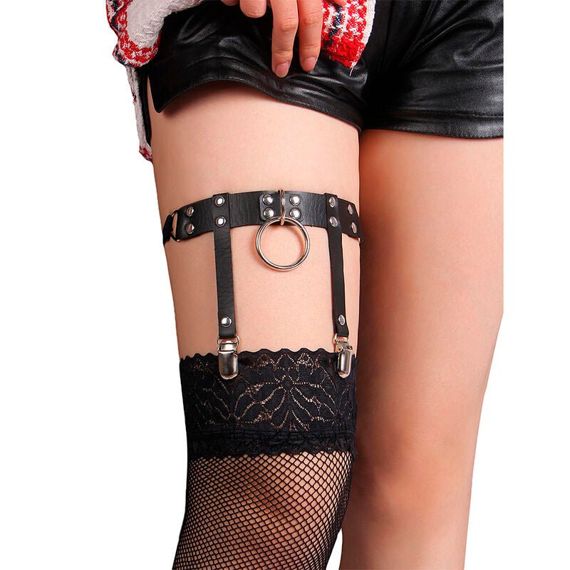SUBBLIME - 953744 ADJUSTABLE LEATHER PUNK GARTER BLACK ONE SIZE - Toys "n" Us