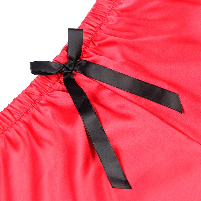 SUBBLIME - 953966 CASUAL SILK NIGHTGOWN + LACE PANTS BLACK/RED L/XL - Toys "n" Us