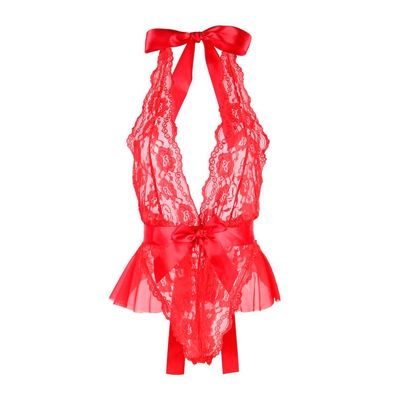 SUBBLIME - 953980 SEXY BODY WITH RUFFLES + BELT RED L/XL - Toys "n" Us