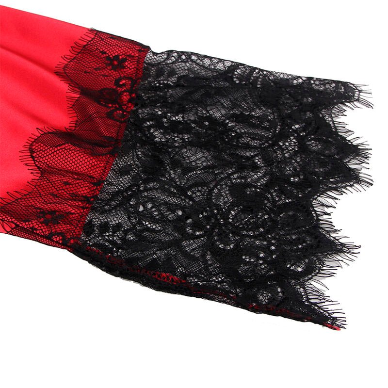 SUBBLIME - 954024 LACE SHEER BACK CAMISOLE + THONG RED/BLACK L/XL - Toys "n" Us