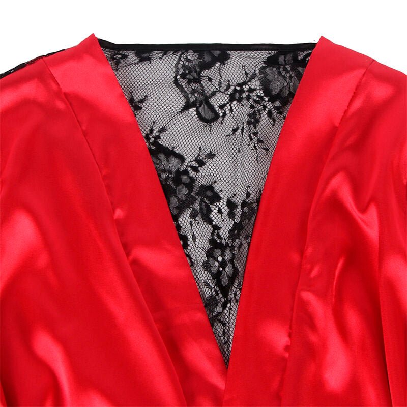 SUBBLIME - 954024 LACE SHEER BACK CAMISOLE + THONG RED/BLACK L/XL - Toys "n" Us
