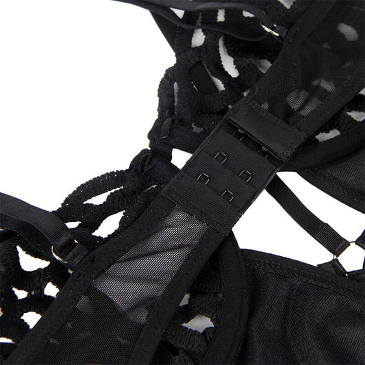 SUBBLIME - 954055 SEXY LACE BODYSUIT BLACK S/M - Toys "n" Us