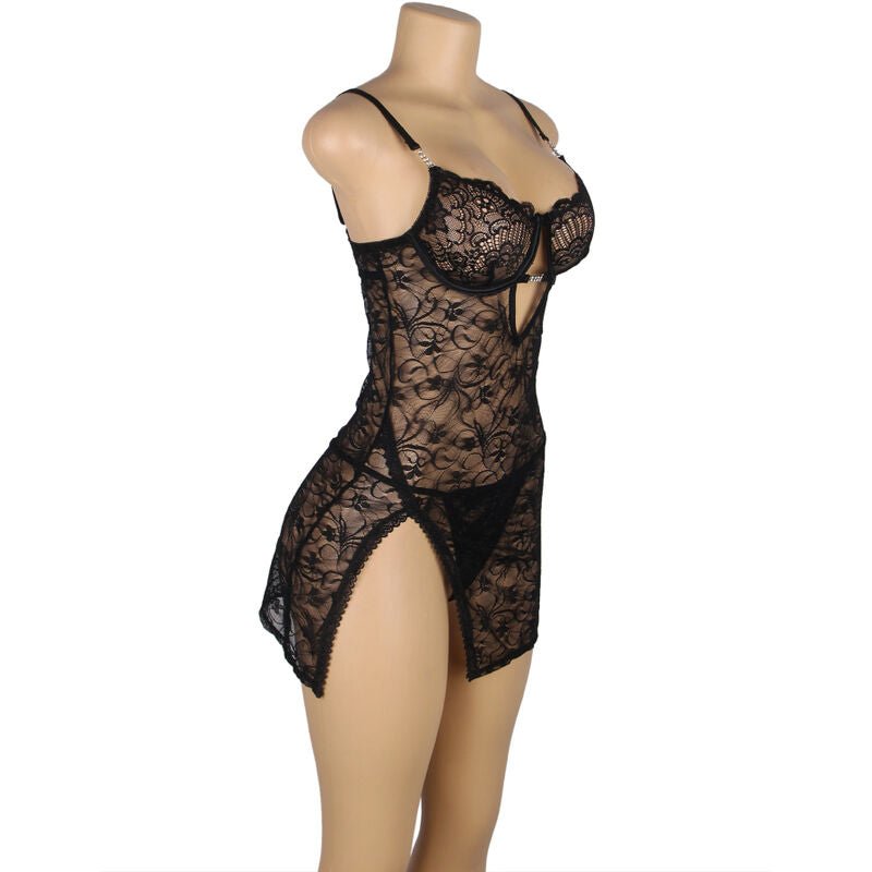 SUBBLIME - 954185 LACE BABYDOLL WITH ADJUSTABLE STRAPS BLACK S/M - Toys "n" Us