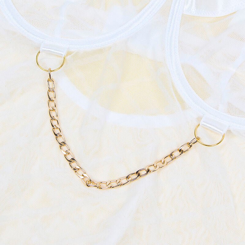 SUBBLIME - 954291 BODY WITH CHAINS + GARTER BELT WHITE L/XL - Toys "n" Us