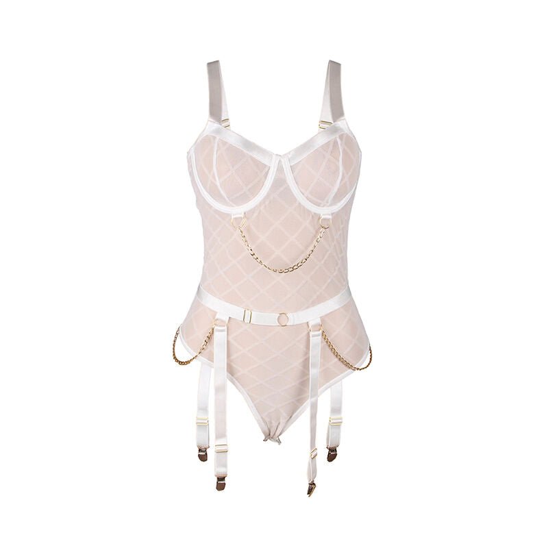 SUBBLIME - 954291 BODY WITH CHAINS + GARTER BELT WHITE L/XL - Toys "n" Us