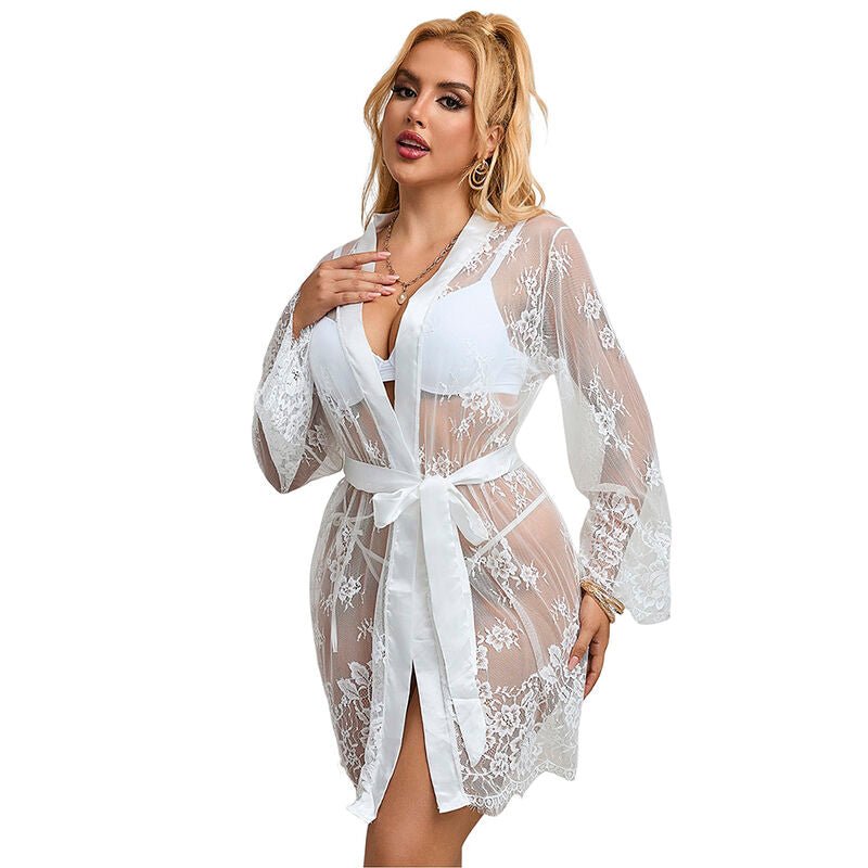 SUBBLIME - 954369 LONG SLEEVE NIGHTGOWN WITH FLORAL DESIGN WHITE S/M - Toys "n" Us