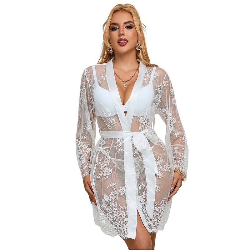 SUBBLIME - 954376 LONG SLEEVE NIGHTGOWN WITH FLORAL DESIGN WHITE L/XL - Toys "n" Us