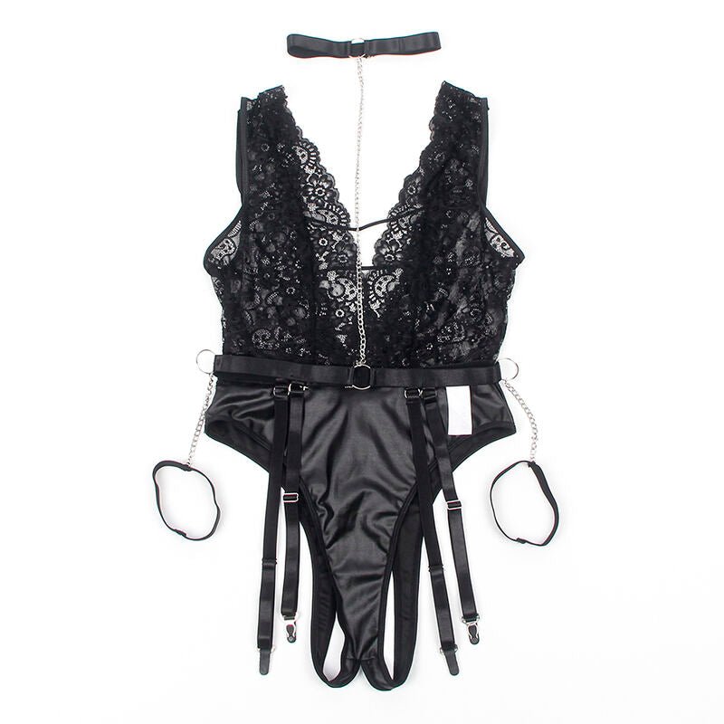 SUBBLIME - 954390 SEXY BODY WITH GARTER BELT BLACK L/XL - Toys "n" Us