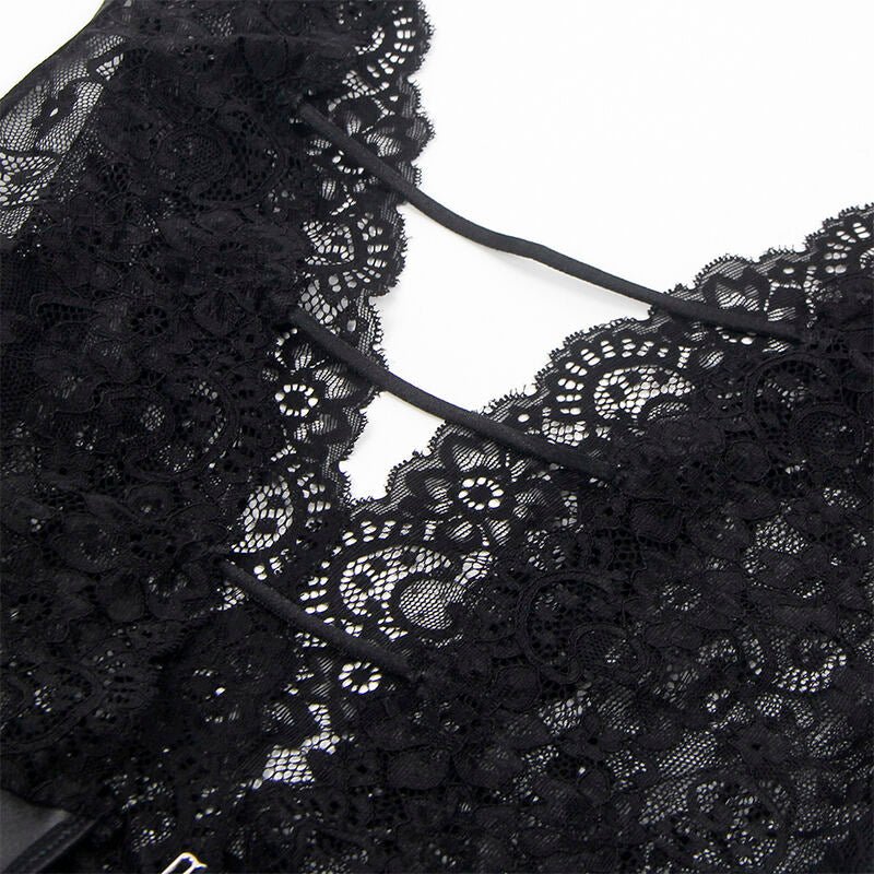 SUBBLIME - 954390 SEXY BODY WITH GARTER BELT BLACK L/XL - Toys "n" Us