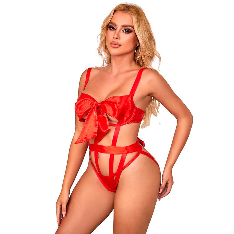 SUBBLIME - 954475 SEXY OPENWORK BODY WITH BOW RED L/XL - Toys "n" Us