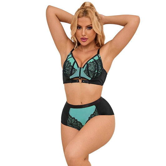 SUBBLIME - 955564 GREEN PATENT LEATHER MESH ZIPPER BRA SET L/XL - Toys "n" Us