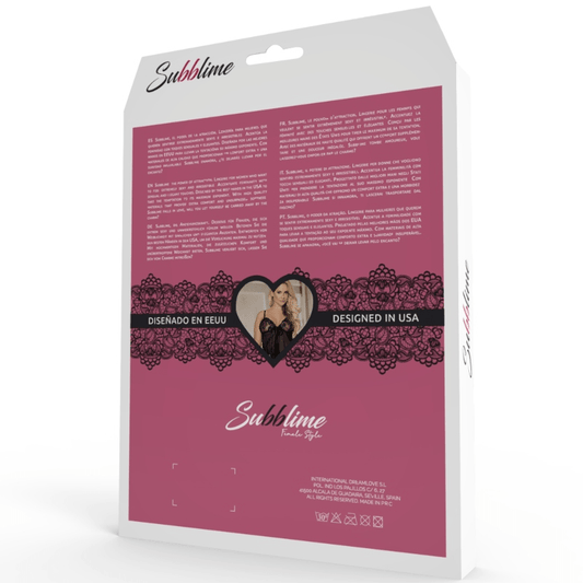 SUBBLIME - BABYDOLL BLACK BEIGE FLORAL LACES L/XL - Toys "n" Us