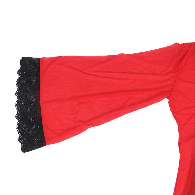 SUBBLIME - ROBE EM TECIDO TRANSPARENTE COM DETALHE DE RENDA VERMELHO S/M - Toys "n" Us
