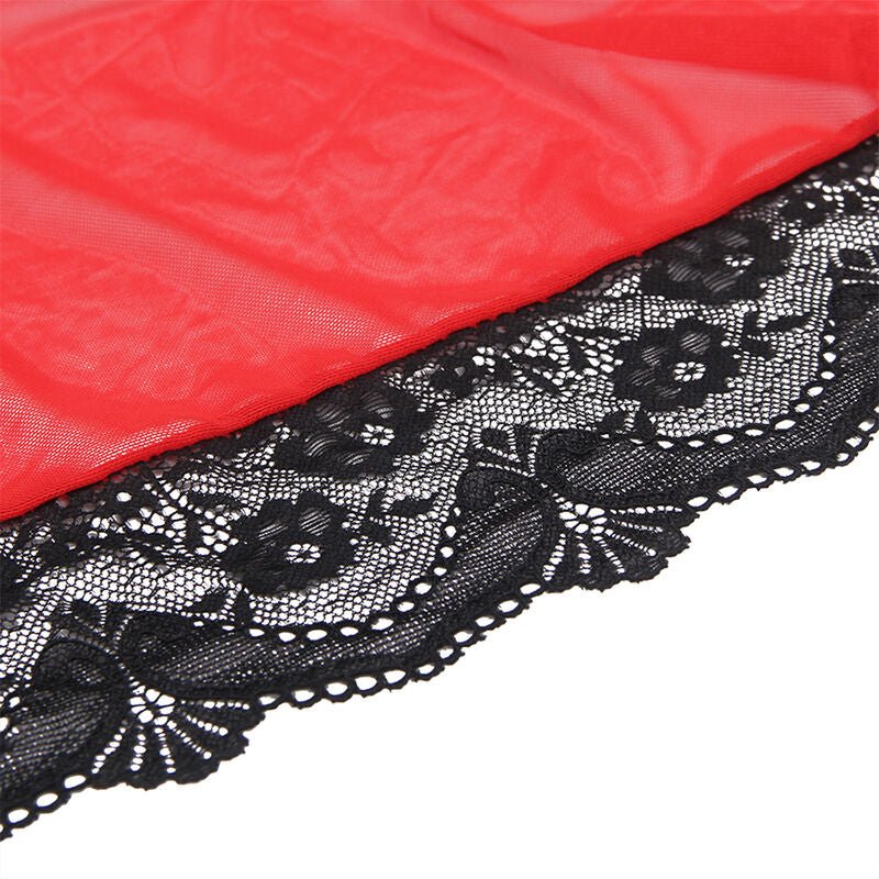 SUBBLIME - ROBE EM TECIDO TRANSPARENTE COM DETALHE DE RENDA VERMELHO S/M - Toys "n" Us