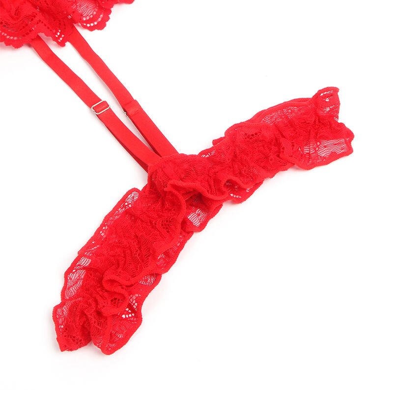 SUBBLIME - TEDDY COM LIGA COM DETALHE RENDA E TIRAS VERMELHA S/M - Toys "n" Us