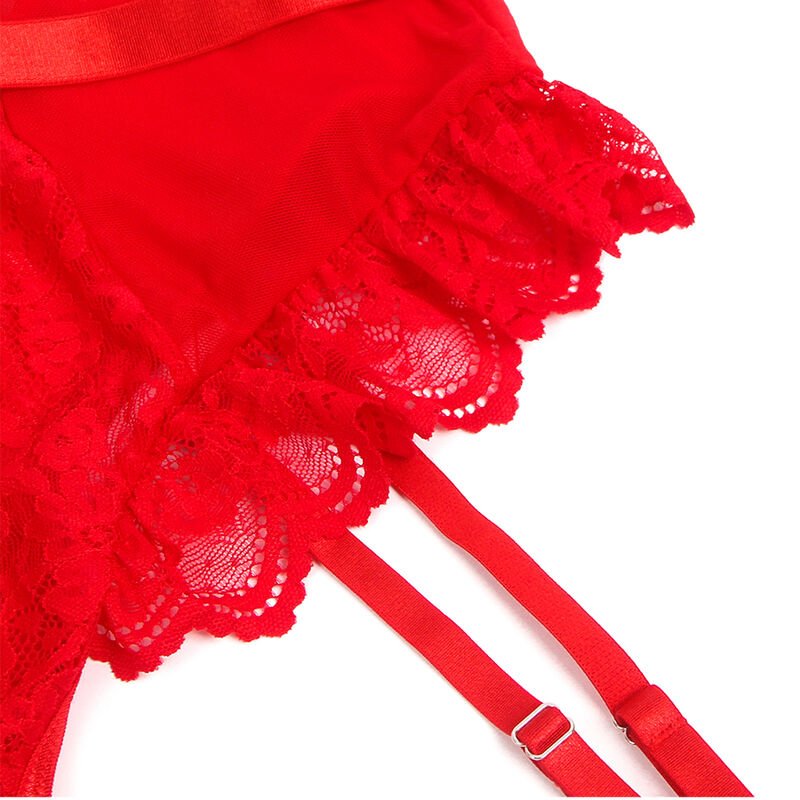 SUBBLIME - TEDDY WITH GARTER WITH LACE DETAIL AND STRIPS RED L/XL - Toys "n" Us