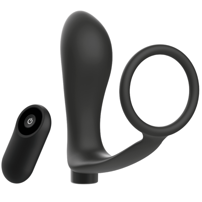 ADDICTED TOYS - ANEL DE PÊNIS COM CONTROLE REMOTO PLUG ANAL PRETO RECARREGVEL - Toys "n" Us