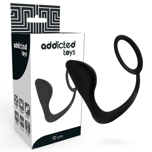 ADDICTED TOYS - PLUG ANAL COM ANEL DE PÊNIS PRETO - Toys "n" Us