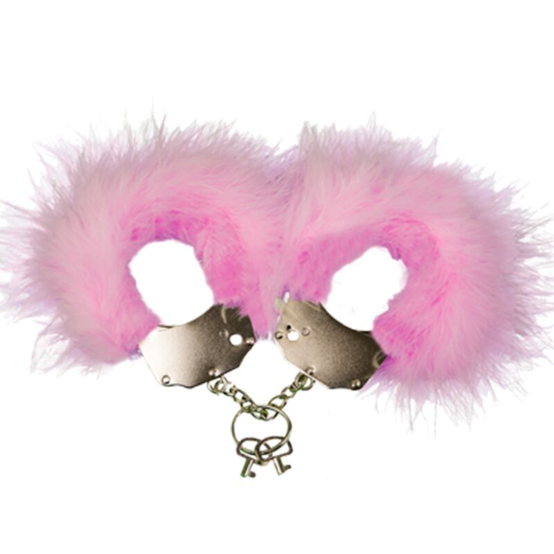 ADRIEN LASTIC - METAL HANDCUFFS WITH PINK FEATHERS - Toys "n" Us