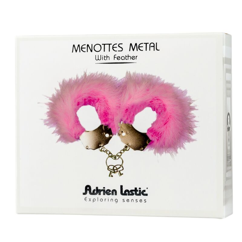 ADRIEN LASTIC - METAL HANDCUFFS WITH PINK FEATHERS - Toys "n" Us