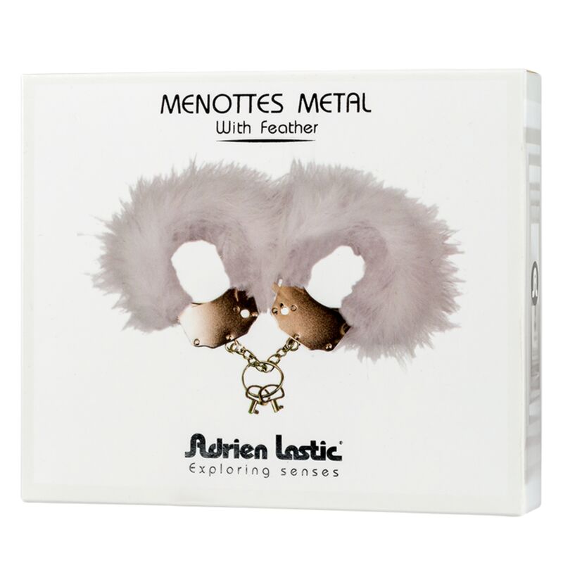ADRIEN LASTIC - METAL HANDCUFFS WITH WHITE FEATHERS - Toys "n" Us