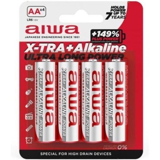 AIWA - X - TRA ALKALINE AA ALKALINE BATTERY LR6 BLISTER*4 - Toys "n" Us