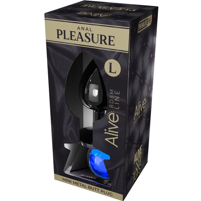 ALIVE - ANAL PLEASURE MINI PLUG METAL BLUE SIZE L - Toys "n" Us