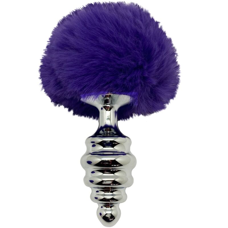 ALIVE - ANAL PLEASURE PLUG SPIRAL METAL FLUFFY DARK VIOLET SIZE L - Toys "n" Us