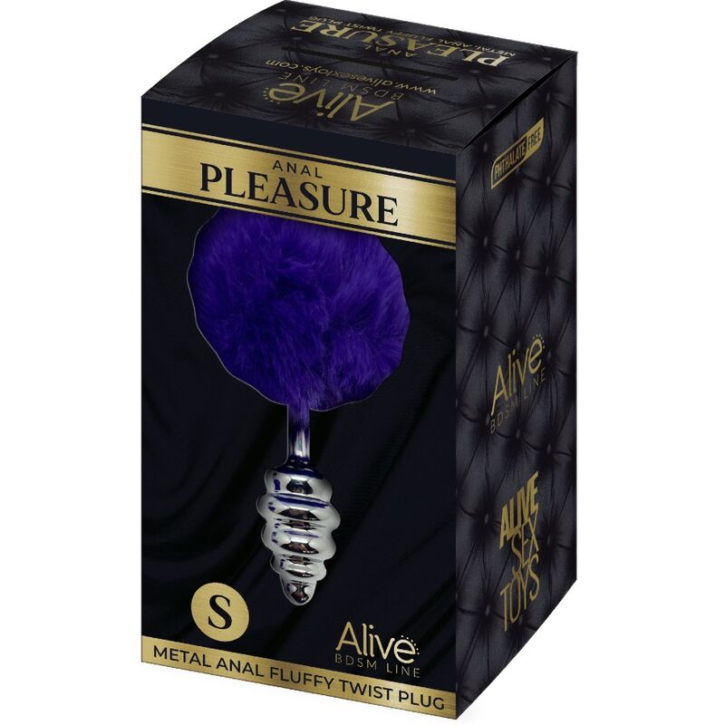 ALIVE - ANAL PLEASURE PLUG SPIRAL METAL FLUFFY DARK VIOLET SIZE S - Toys "n" Us