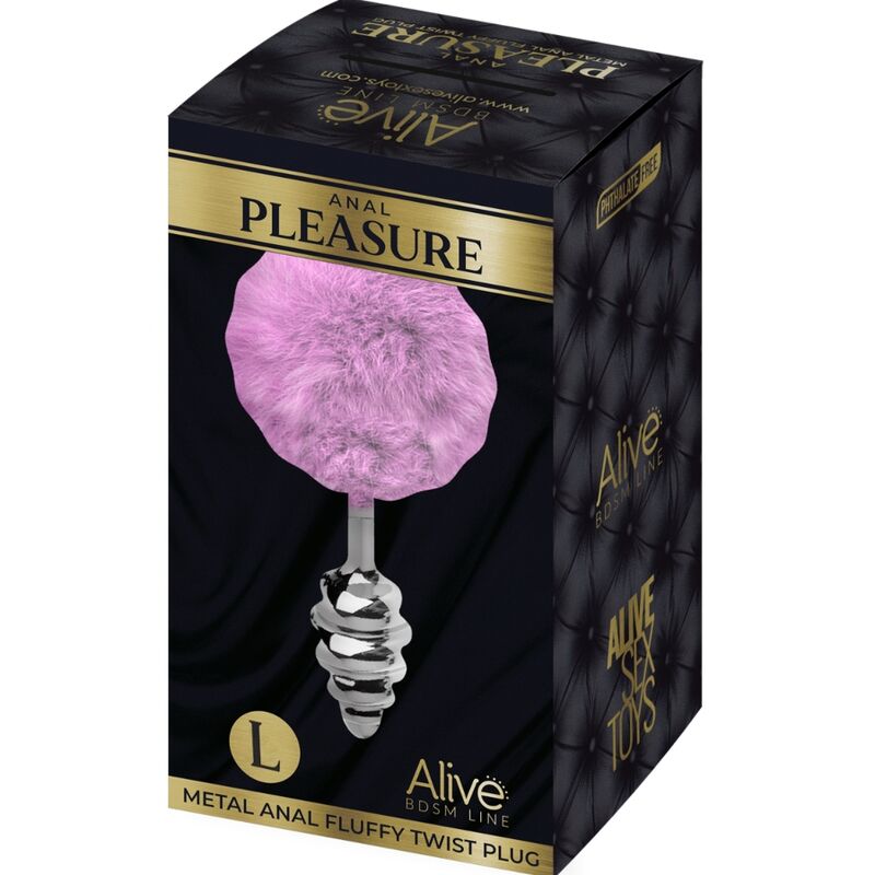 ALIVE - ANAL PLEASURE PLUG SPIRAL METAL FLUFFY VIOLET SIZE L - Toys "n" Us