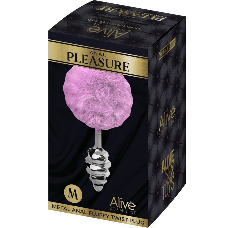 ALIVE - ANAL PLEASURE PLUG SPIRAL METAL FLUFFY VIOLET SIZE M - Toys "n" Us