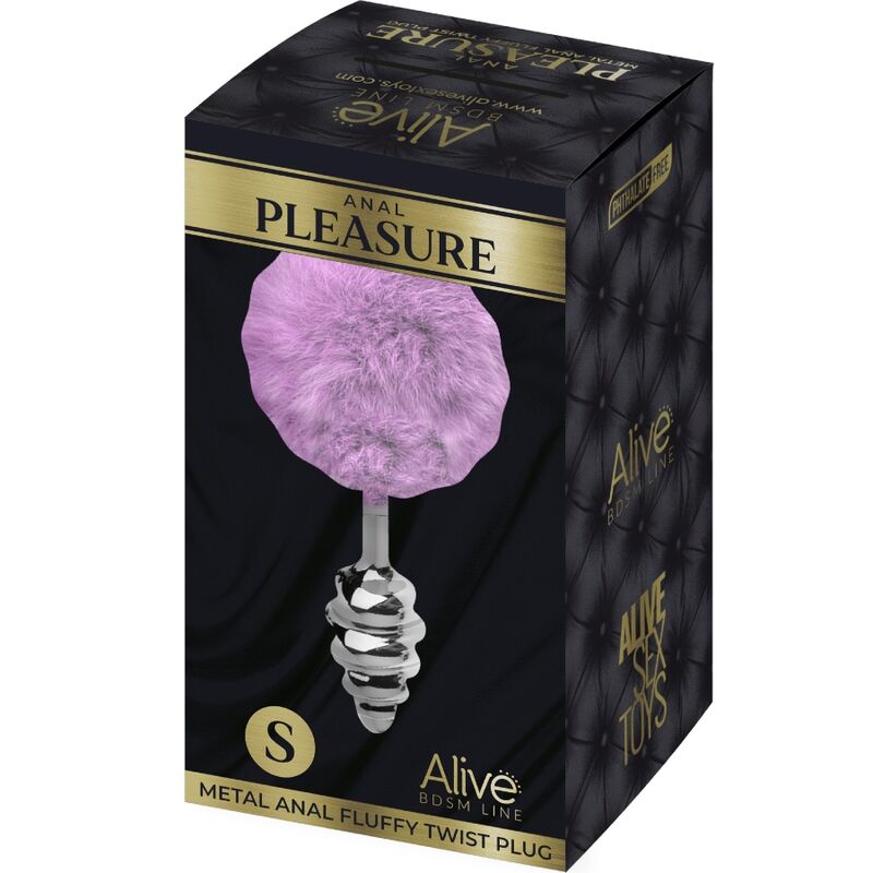 ALIVE - ANAL PLEASURE PLUG SPIRAL METAL FLUFFY VIOLET SIZE S - Toys "n" Us