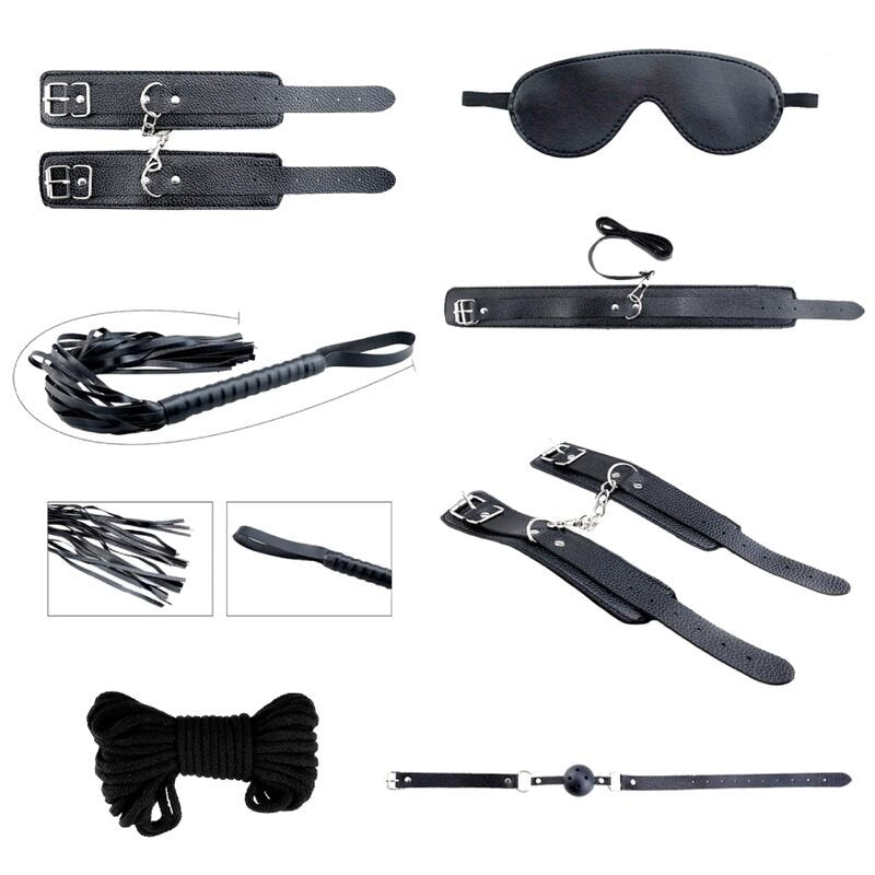 ALIVE - KIT DESEJOS SECRETOS 7 PEÇAS BDSM PRETO - Toys "n" Us