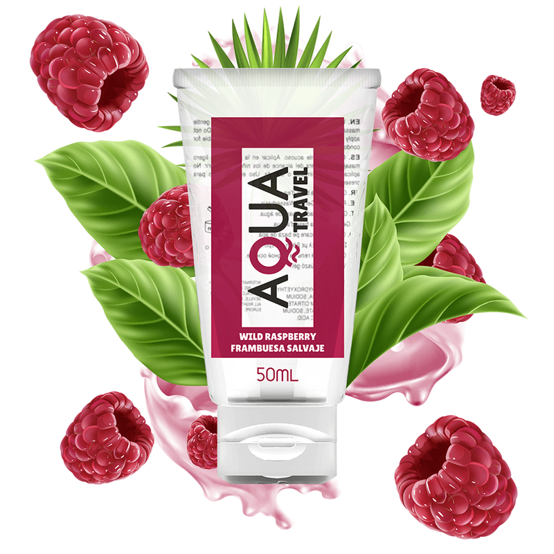 AQUA TRAVEL - LUBRIFICANTE À BASE DE ÁGUA AQUA TRAVEL SABOR DE FRAMBOESA SELVAGEM - 50 ML - Toys "n" Us