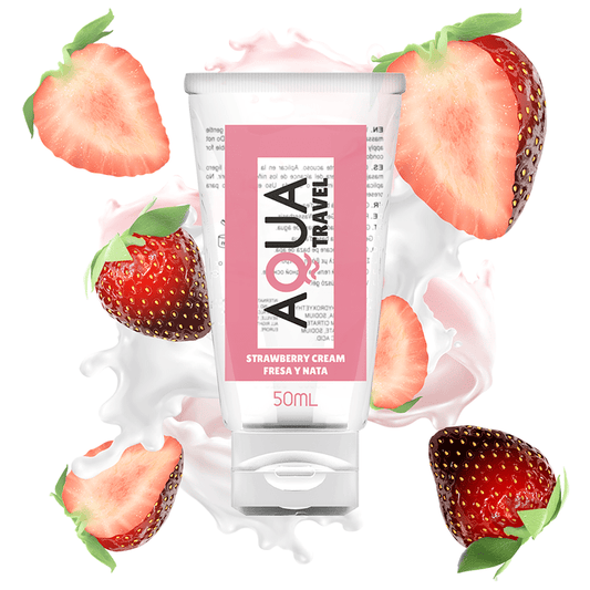 AQUA TRAVEL - LUBRIFICANTE À BASE DE ÁGUA DE CREME DE MORANGO - 50 ML - Toys "n" Us