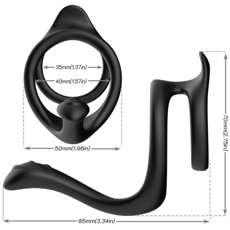 ARMONY - ANEL ANAL DUPLO TAIL PRETO - Toys "n" Us